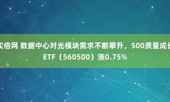 实倍网 数据中心对光模块需求不断攀升，500质量成长ETF（560500）涨0.75%