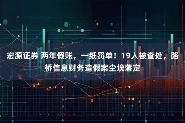 宏源证券 两年假账，一纸罚单！19人被查处，路桥信息财务造假案尘埃落定