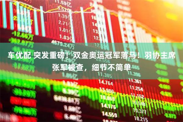 车优配 突发重磅！双金奥运冠军落马！羽协主席张军被查，细节不简单